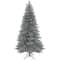 7.5ft. Pre-Lit Crystal Silver Metallic Artificial Christmas Tree, Multicolor LED Lights